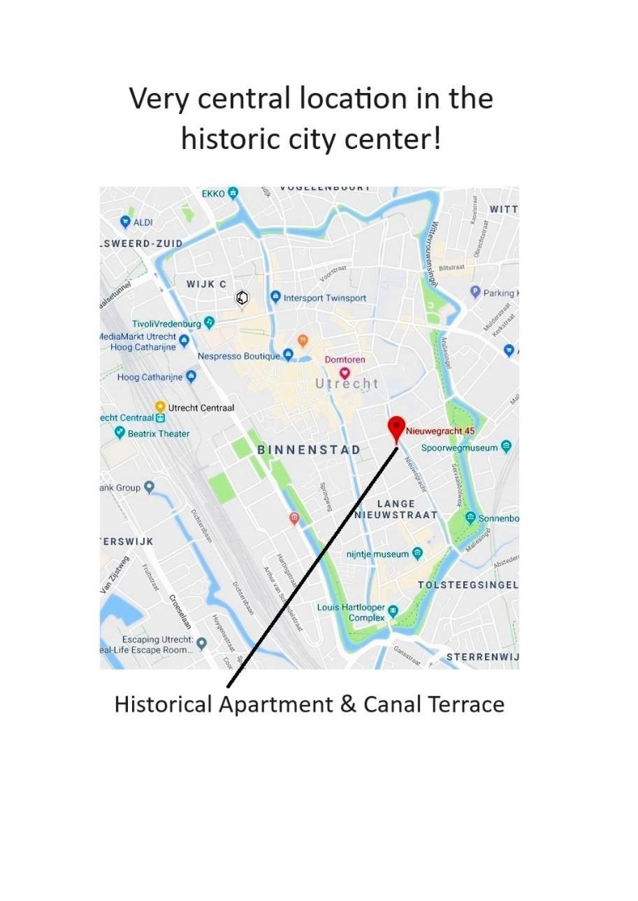 Large Historical Apartment & Canal Terrace 乌得勒支 外观 照片